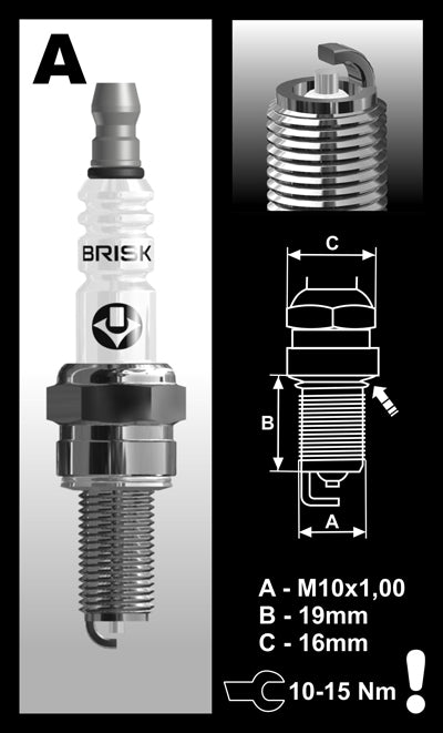 Brisk Silver Racing A10S Spark Plug Brisk Silver Racing A10S Spark Plug