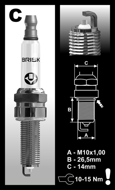 Brisk Silver Racing CR10YS Spark Plug Brisk Silver Racing CR10YS Spark Plug