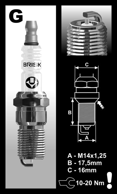 Brisk Silver Racing GR12S Spark Plug Brisk Silver Racing GR12S Spark Plug