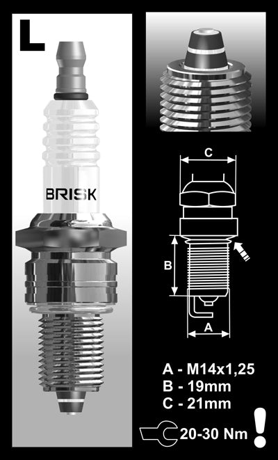 Brisk Premium Multi-Spark Racing LR10ZS Spark Plug Brisk Premium Multi-Spark Racing LR10ZS Spark Plug