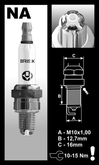Brisk Premium LGS Racing NAOR12LGS Spark Plug Brisk Premium LGS Racing NAOR12LGS Spark Plug