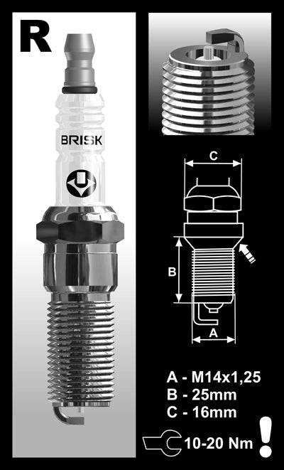 Brisk Silver Racing RR15S Spark Plug Brisk Silver Racing RR15S Spark Plug