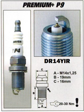Load image into Gallery viewer, Brisk Iridium Performance P9 DR14YIR Spark Plug
