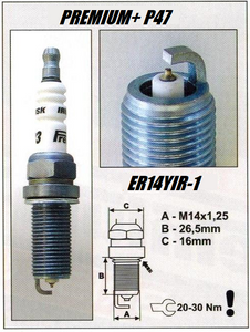 Brisk Iridium Performance P47 ER14YIR-1 Spark Plug