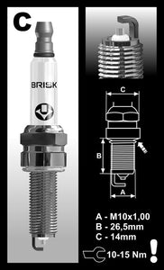 Brisk Silver Racing CR08S Spark Plug