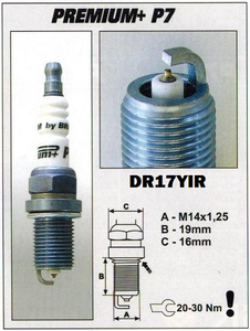 Brisk Iridium Performance P7 DR17YIR Spark Plug